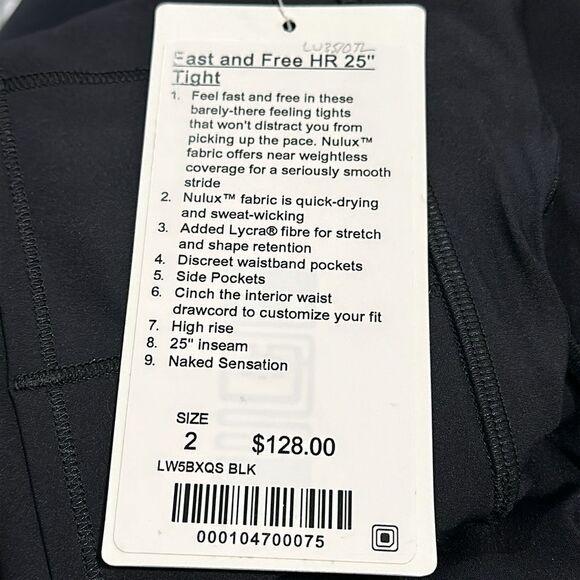 Lululemon Fast & Free 7/8 Tight II Non-Reflective Nulux 25"
Black size 2 NWT - Picture 3 of 5